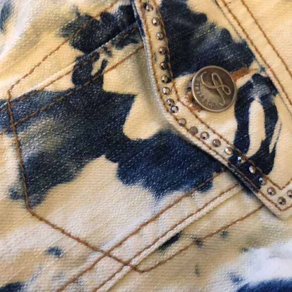 Style & Co denim jean jacket bleached pattern - Picture 5 of 6
